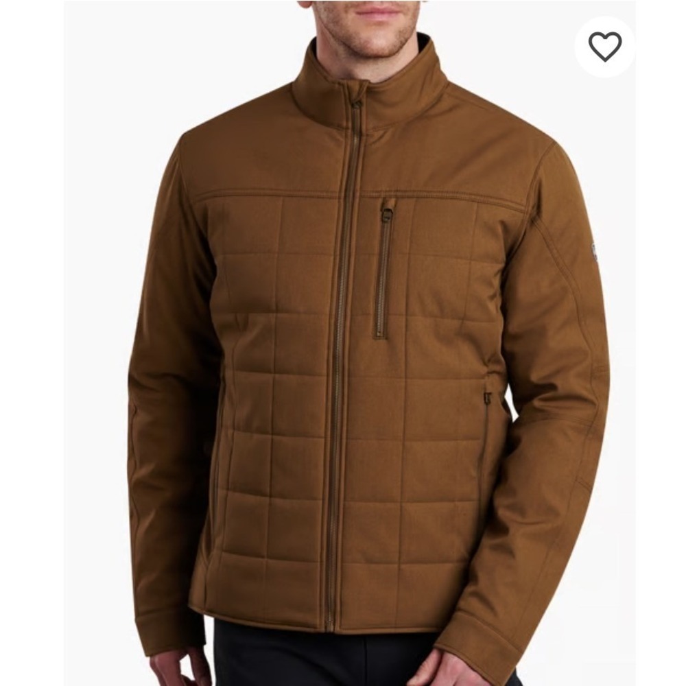Kuhl Impakt Insulated Jacket Mens Large Grain Brown Softshell Quilted